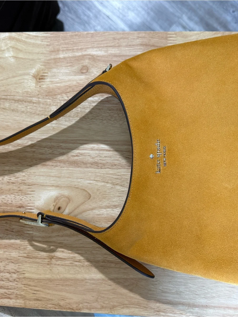 kate spade Mustard Yellow Suede Hobo Bag